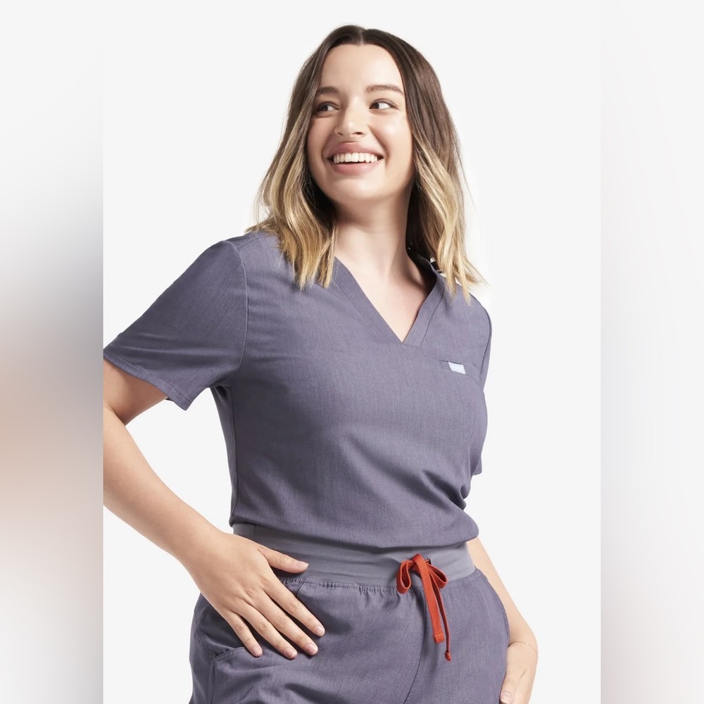 Small Lago charcoal grey scrub top